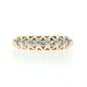 Yellow Gold Diamond Band - 10k Round Brilliant .24ctw Wedding Ring